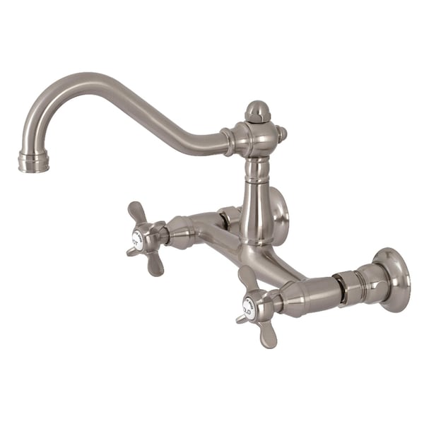KS3248BEX 8" Center Wall Mount Bathroom Faucet, Brushed Nickel